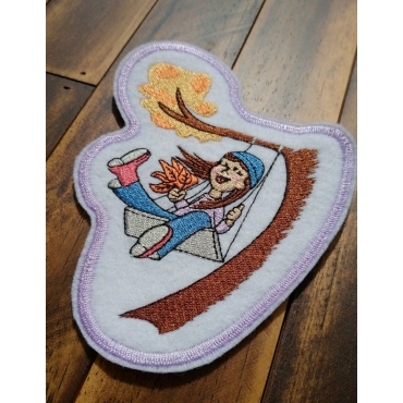 Girl Swing Fall Autumn Leaves Embroidered Applique Kids